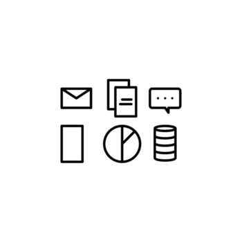 datos análisis, base de datos, social red vector icono ilustración