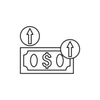 Dollar, up, arrow vector icon illustration