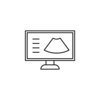 Ultrasound, monitor vector icon illustration