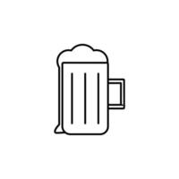 beer mug simple line vector icon illustration