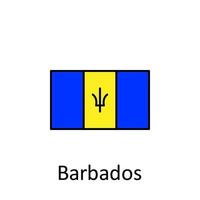 National flag of Barbados in simple colors with name vector icon illustration