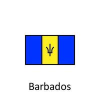 National flag of Barbados in simple colors with name vector icon illustration