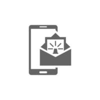 Email notification, message alert, mobile notification, new email, secure communication vector icon illustration