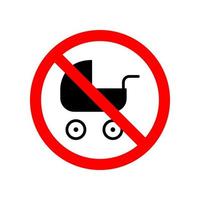 stroller prohibited vector icon illustration