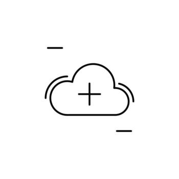 Cloud, add, networking vector icon illustration