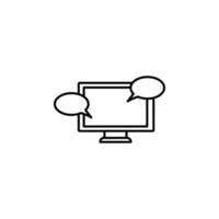 messages in the monitor vector icon illustration