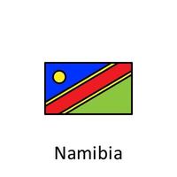 National flag of Namibia in simple colors with name vector icon illustration