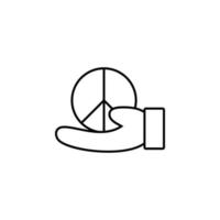 Save arm peace symbol vector icon illustration