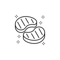 Meat beef steak piece vector icon illustration