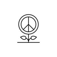 Plant peace symbol vector icon illustration