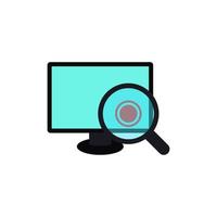 virus scan in computer vector icon illustration