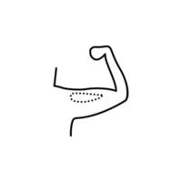 músculo, hombre , aumento vector icono ilustración