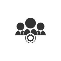 team, gear, setting, business vector icon illustration