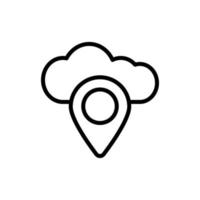 Cloud, location vector icon illustration