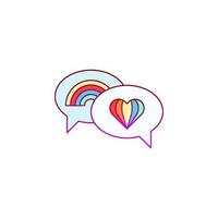 Conversation, rainbow, pride vector icon illustration