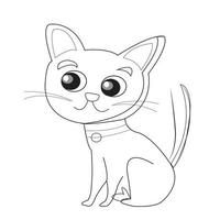 Cat Vector Coloring Page For Kids