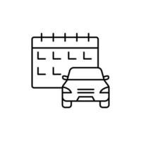 Calendar, car vector icon illustration