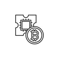 bitcoin, GPU vector icon illustration