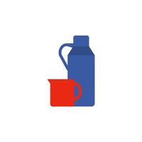 thermos flask colored vector icon illustration