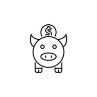 financiero cerdito banco vector icono ilustración