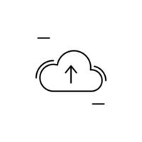 Cloud, up, arrow, networking vector icon illustration