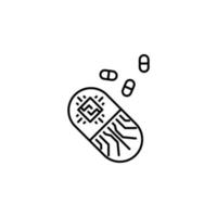 Medical technology, pill vector icon illustration