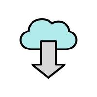 Cloud, arrow, download vector icon illustration