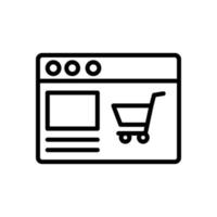 Browser, web site, shop vector icon illustration