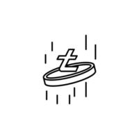 lite coin, mining vector icon illustration
