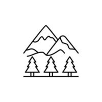 Forest, mountains, travel vector icon illustration