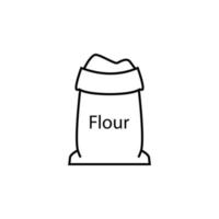 flour in a bag vector icon illustration