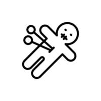 Voodoo doll esoteric vector icon illustration