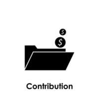 folder, dollar, contribution vector icon illustration