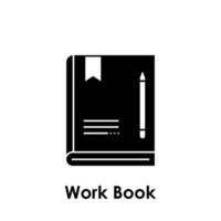 book, pen, bookmark vector icon illustration
