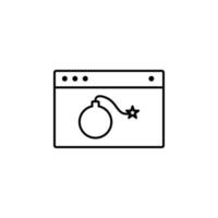 bomb in the browser vector icon illustration