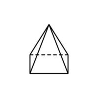 Geometric shapes, quadrangular pyramid vector icon illustration