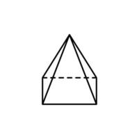 Geometric shapes, quadrangular pyramid vector icon illustration