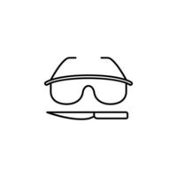 Glasses, surgery, knife vector icon illustration