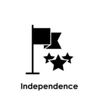 flag, star, independent vector icon illustration