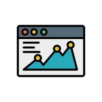 Browser, web site, chart vector icon illustration