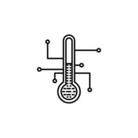 Smart temperature control vector icon illustration