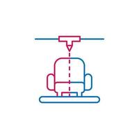 3D printing, prototyping vector icon illustration