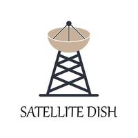 colored satellite dish vector icon illustration