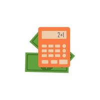 money and calculator colored vector icon illustration