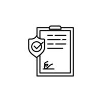 insurance, contract, policy, form vector icon illustration