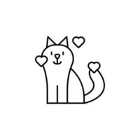 Love cat vector icon illustration