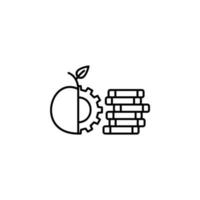 Knowledge apple books vector icon illustration