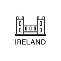 malahide, Ireland, castle vector icon illustration