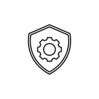 mechanism in the shield line vector icon illustration