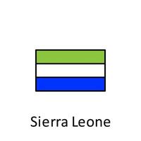 National flag of Sierra Leone in simple colors with name vector icon illustration